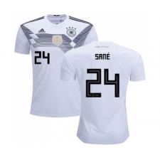 Germany #24 Sane White Home Soccer Country Jersey