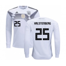 Germany #25 Halstenberg White Home Long Sleeves Soccer Country Jersey