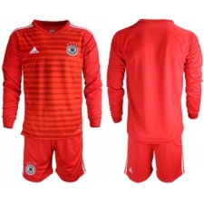 Germany Blank Red Goalkeeper Long Sleeves Soccer Country Jersey