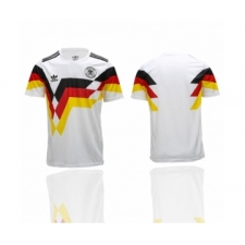 Germany Blank White 1990 Throwback Soccer Country Jersey
