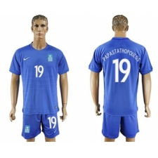 Greece #19 Papastathopoulos Away Soccer Country Jersey