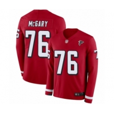 Men's Atlanta Falcons #76 Kaleb McGary Limited Red Therma Long Sleeve Football Jersey