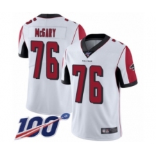 Men's Atlanta Falcons #76 Kaleb McGary White Vapor Untouchable Limited Player 100th Season Football Jersey