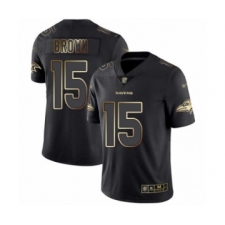 Men's Baltimore Ravens #15 Marquise Brown Black Gold Vapor Untouchable Limited Player Football Jersey