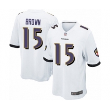 Men's Baltimore Ravens #15 Marquise Brown Game White Football Jersey
