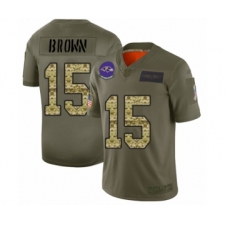 Men's Baltimore Ravens #15 Marquise Brown Limited Olive Camo 2019 Salute to Service Football Jersey