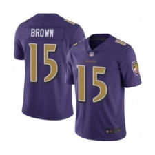 Men's Baltimore Ravens #15 Marquise Brown Limited Purple Rush Vapor Untouchable Football Jersey