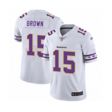 Men's Baltimore Ravens #15 Marquise Brown White Team Logo Fashion Limited Player Football Jersey