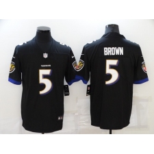 Men's Baltimore Ravens #5 Marquise Brown Nike Black Limited Player Jersey