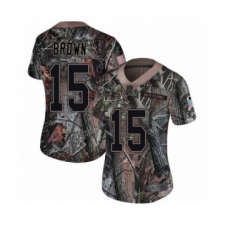 Women's Baltimore Ravens #15 Marquise Brown Limited Camo Rush Realtree Football Jersey