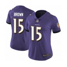 Women's Baltimore Ravens #15 Marquise Brown Purple Team Color Vapor Untouchable Limited Player Football Jersey