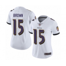 Women's Baltimore Ravens #15 Marquise Brown White Vapor Untouchable Limited Player Football Jersey