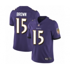 Youth Baltimore Ravens #15 Marquise Brown Purple Team Color Vapor Untouchable Limited Player Football Jersey