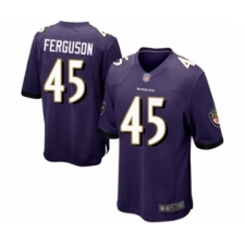 Men's Baltimore Ravens #45 Jaylon Ferguson Game Purple Team Color Football Jersey