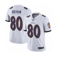 Men's Baltimore Ravens #80 Miles Boykin White Vapor Untouchable Limited Player Football Jersey