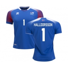 Iceland #1 HALLDORSSON Home Soccer Country Jersey