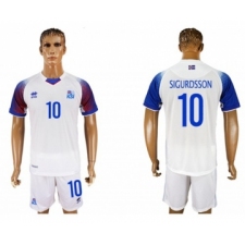 Iceland #10 Sigurdsson Away Soccer Country Jersey