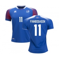 Iceland #11 FINNBOGASON Home Soccer Country Jersey