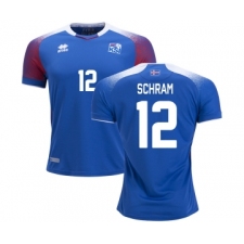 Iceland #12 SCHRAM Home Soccer Country Jersey