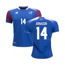 Iceland #14 ARNASON Home Soccer Country Jersey