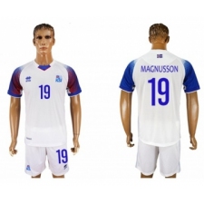 Iceland #19 Magnusson Away Soccer Country Jersey