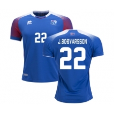 Iceland #22 J.BODVARSSON Home Soccer Country Jersey