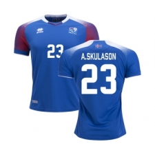 Iceland #23 A.SKULASON Home Soccer Country Jersey