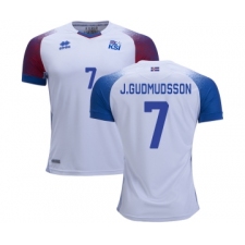 Iceland #7 J.GUDMUDSSON Away Soccer Country Jersey