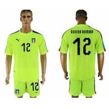 Italy #12 Donna Rumma Shiny Green Goalkeeper Soccer Country Jersey