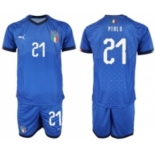 Italy #21 Pirlo Home Soccer Country Jersey