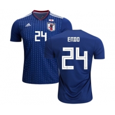 Japan #24 Endo Home Soccer Country Jersey