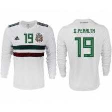 Mexico #19 O.Peralta Away Long Sleeves Soccer Country Jersey