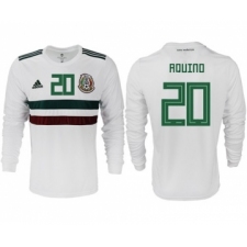 Mexico #20 Aquino Away Long Sleeves Soccer Country Jersey