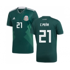 Mexico #21 C.Pena Green Home Soccer Country Jersey