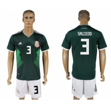 Mexico #3 Salcedo Green Home Soccer Country Jersey