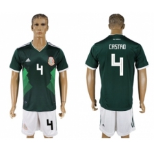 Mexico #4 Castro Green Home Soccer Country Jersey