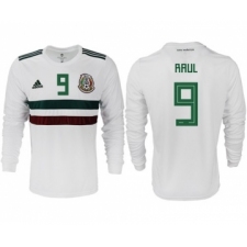 Mexico #9 Raul Away Long Sleeves Soccer Country Jersey