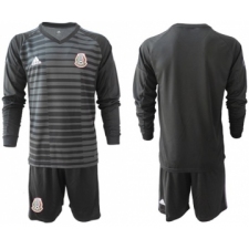 Mexico Blank Black Long Sleeves Goalkeeper Soccer Country Jersey