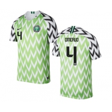 Nigeria #4 OMERUO Home Soccer Country Jersey