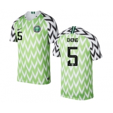 Nigeria #5 EKONG Home Soccer Country Jersey