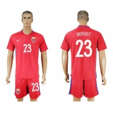Norway #23 Berget Home Soccer Country Jersey
