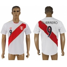 Peru #9 Guerrero Home Soccer Country Jersey