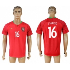 Portugal #16 J Mario Home Soccer Country Jersey