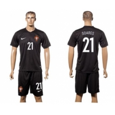 Portugal #21 Soares SEC Away Soccer Country Jersey
