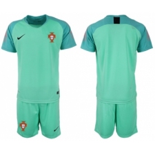 Portugal Blank Green Goalkeeper Soccer Country Jersey