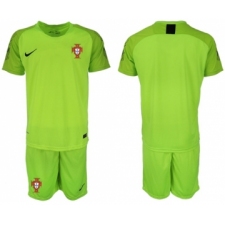 Portugal Blank Shiny Green Goalkeeper Soccer Country Jersey