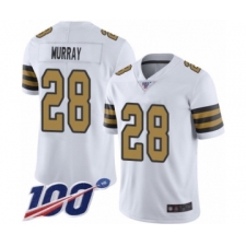 Men's New Orleans Saints #28 Latavius Murray Limited White Rush Vapor Untouchable 100th Season Football Jersey