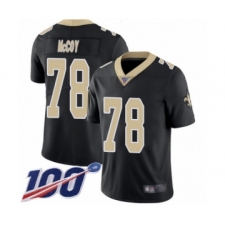 Men's New Orleans Saints #78 Erik McCoy Black Team Color Vapor Untouchable Limited Player 100th Season Football Jersey