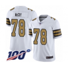 Men's New Orleans Saints #78 Erik McCoy Limited White Rush Vapor Untouchable 100th Season Football Jersey