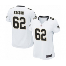 Women's New Orleans Saints #62 Nick Easton Game White Football Jersey